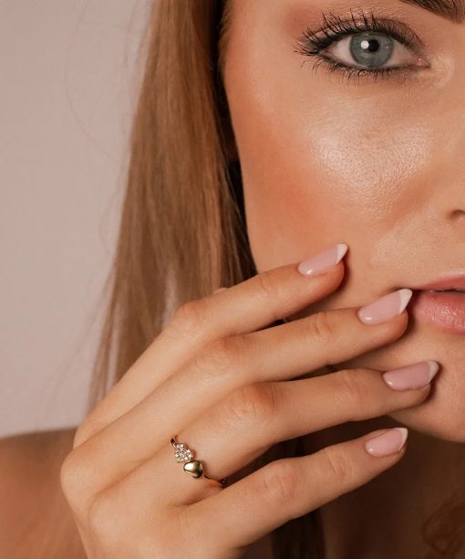 Alternative view of Twinkle hearts ring i 925 forgylt sølv