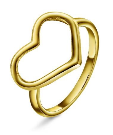 Pan Jewelry - Vibe hjertering i forgylt sølv