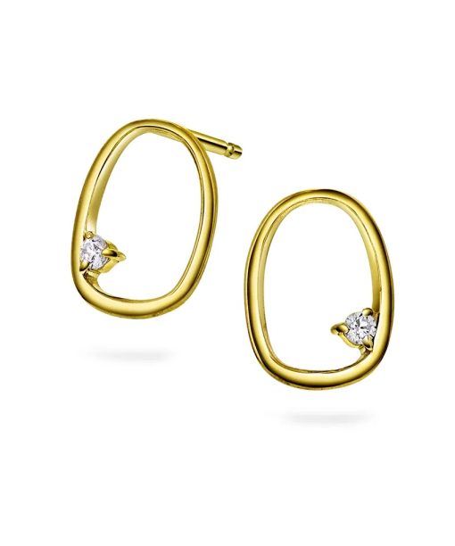 Solin øredobber i 925 forgylt sølv