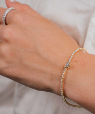 Alternative view of Pan Jewelry - Heartglow armbånd i 925 forgylt sølv