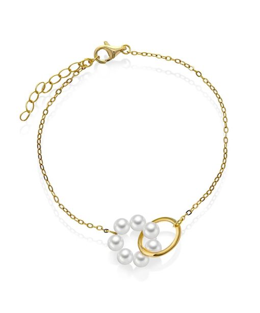 Harmoni armbånd i 925 forgylt sølv ferskvannsperler