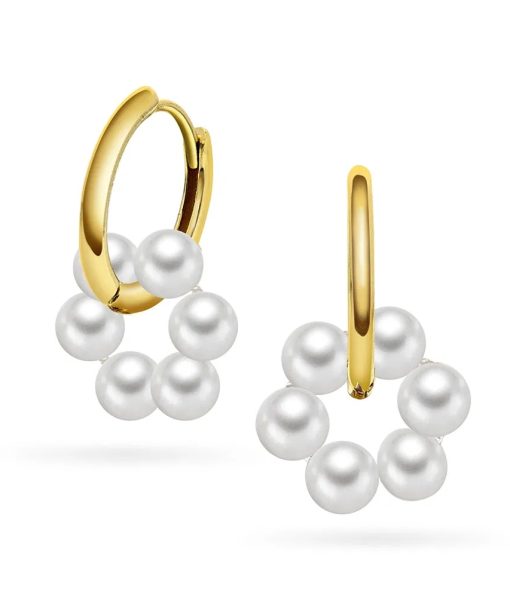 Harmoni øreringer i 925 forgylt sølv ferskvannsperler