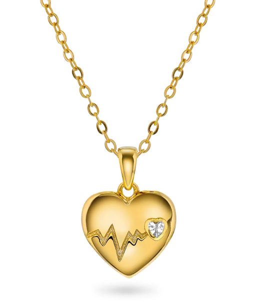 Hjertebank smykke i 925 forgylt sølv