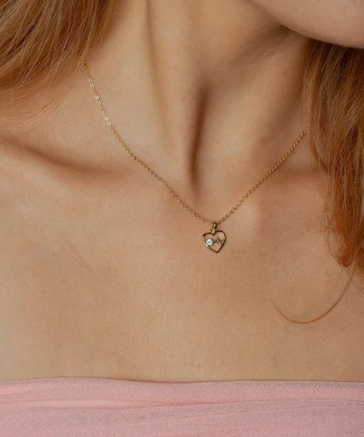 Alternative view of Hjertebank smykke i 925 forgylt sølv riss