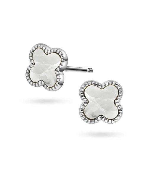 Kløver øredobber i 925 sølv med perlemor