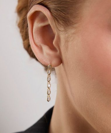 Alternative view of Pan Jewelry - Dazzle øredobber i 925 forgylt sølv med zirkonia