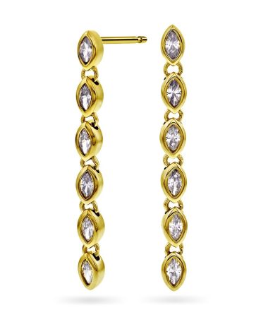 Pan Jewelry - Dazzle øredobber i 925 forgylt sølv med zirkonia