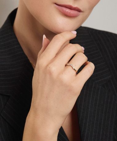 Alternative view of Pan Jewelry - Swan tail ring i 925 forgylt sølv