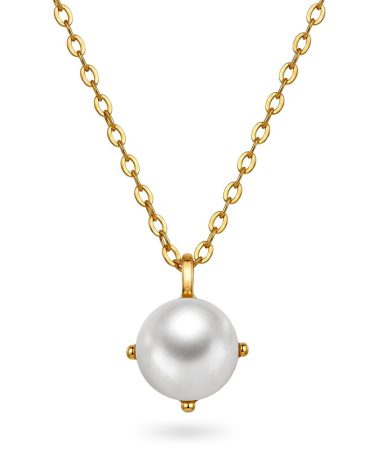 Pan Jewelry - Grace smykke i 925 forgylt sølv med ferskvannsperle