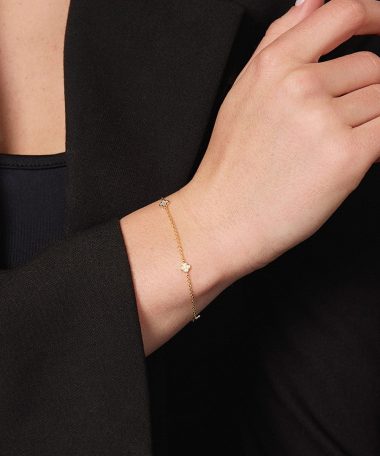 Alternative view of Pan Jewelry - Kløver armbånd i 925 forgylt sølv