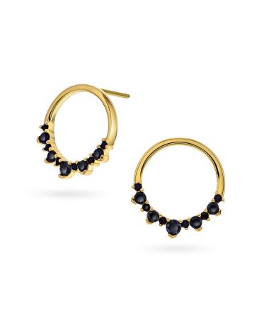 Pan Jewelry - Starlight øredobber i 925 forylt sølv med sorte stener