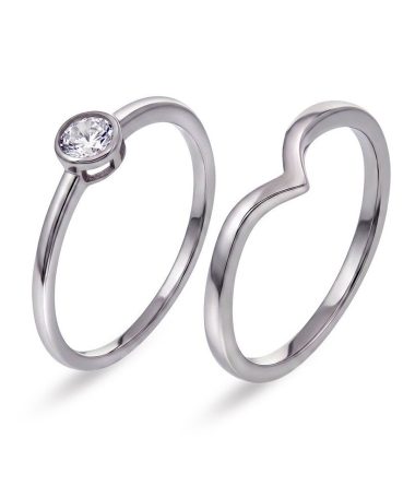 Duo ring i 925 sølv