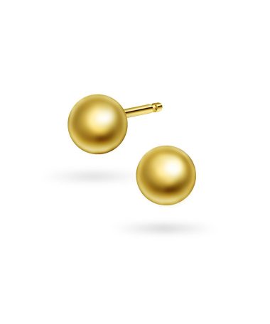 Kuleøredobber i 925 forgylt sølv, 4 mm