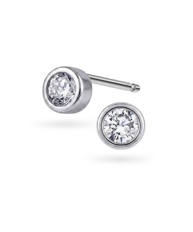 Øredobber i 925 sølv med zirkonia 3 mm