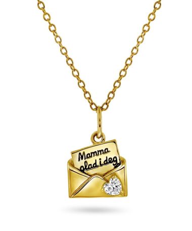 Pan Jewelry - 'Kjære mamma' smykke i 925 forgylt sølv med zirkonia