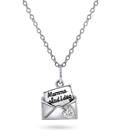 Pan Jewelry - 'Kjære mamma' smykke i 925 sølv med zirkonia