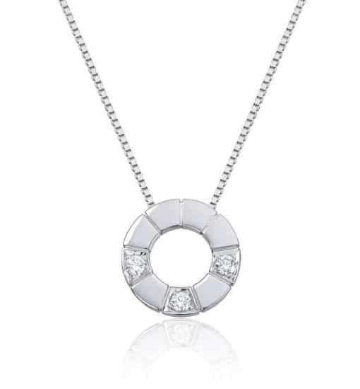 Allianse anheng 0,03ct WSI x 3 stk i hvitt gull