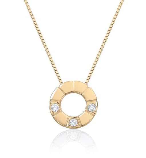 Allianse anheng 0,05ct TWSI x 3 stk i gult gull