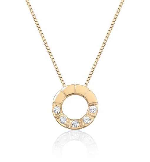 Allianse anheng 0,03ct WSI x 5 stk i gult gull