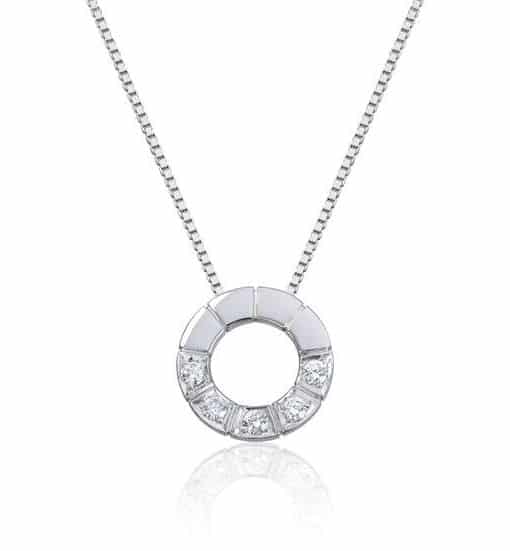 Allianse anheng 0,03ct WSI x 5 stk i hvitt gull