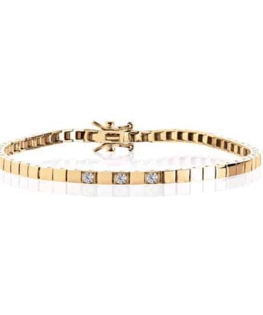 AL armbånd 3 mm 0.03ct TWSI x 3 i gult gull
