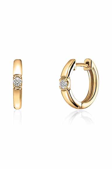 Diamantøreringer 0,10ct WSI gult gull