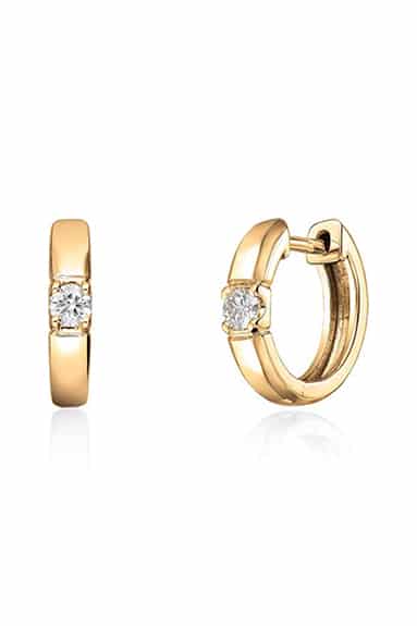 Diamantøreringer 0,20ct WSI gult gull