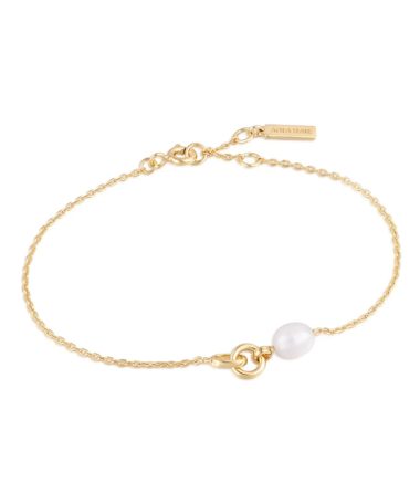 Ania Haie Gold Pearl Link Chain Bracelet
