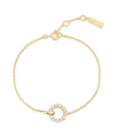 Ania Haie Gold Interlinked Circles Pavé Bracelet