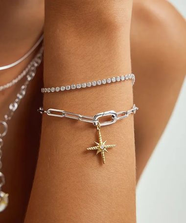 Alternative view of Ania Haie Silver Row Bezel Set Bracelet