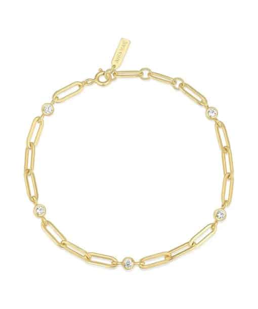 Alternative view of Ania Haie Gold Bezel Paper Clip Chain Bracelet