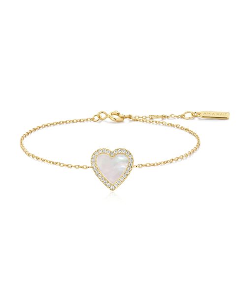 Ania Haie Gold Mother of Pearl Halo Heart Bracelet