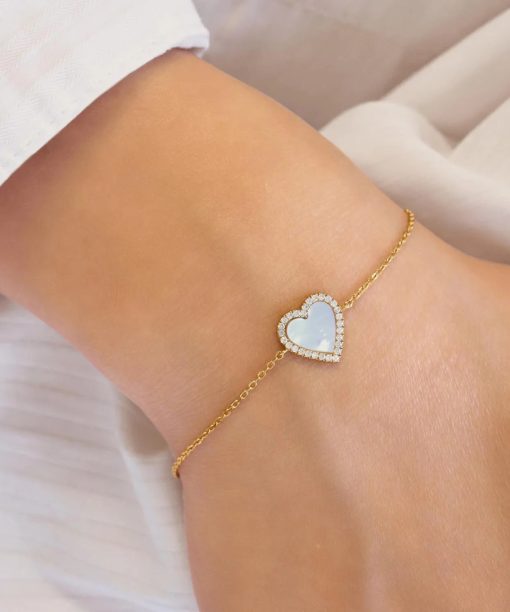 Alternative view of Ania Haie Gold Mother of Pearl Halo Heart Bracelet