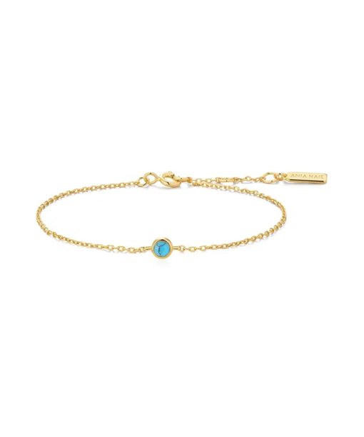 Ania Haie Gold Bezel-set Lab-created Turquise Bracelet