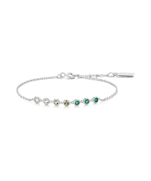 Ania Haie Silver Green Station Bracelet