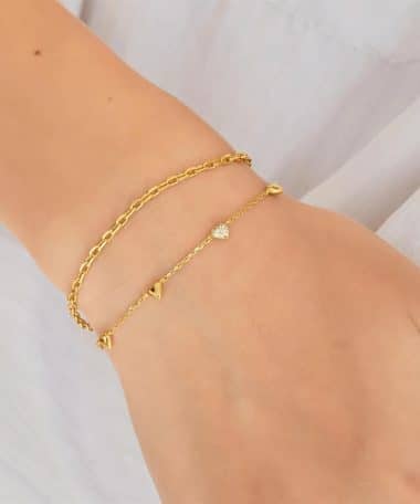 Alternative view of Ania Haie Gold Pavé Puffed Heart Station Bracelet