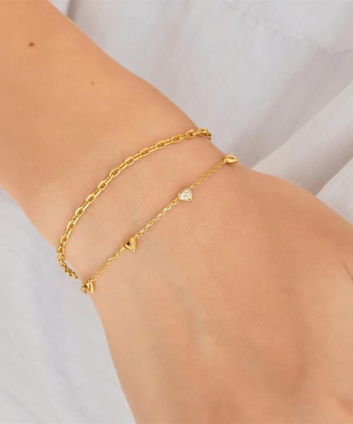 Alternative view of Ania Haie Gold Pavé Puffed Heart Station Bracelet