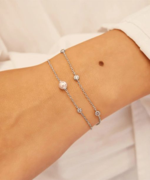 Alternative view of Ania Haie Silver Shell Pearl & Bezel-Set Sparkle Bracelet