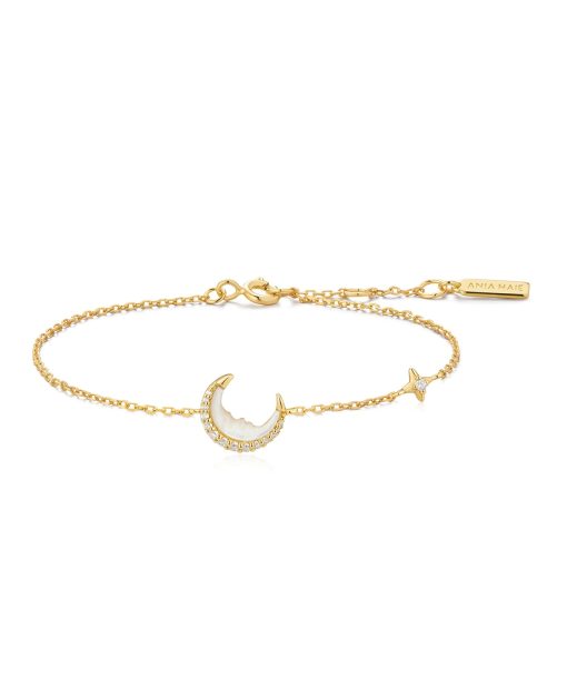 Ania Haie Gold Mother-of-Pearl Crescent Moon Bracelet
