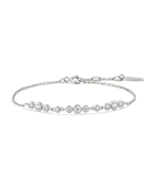 Ania Haie Silver Graduated Bezel-Set Trios Bracelet