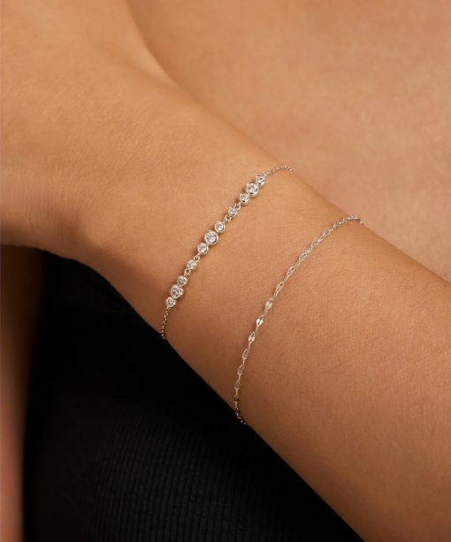 Alternative view of Ania Haie Silver Graduated Bezel-Set Trios Bracelet