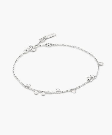 Ania Haie Silver Bezel-Set Droplet Station Bracelet