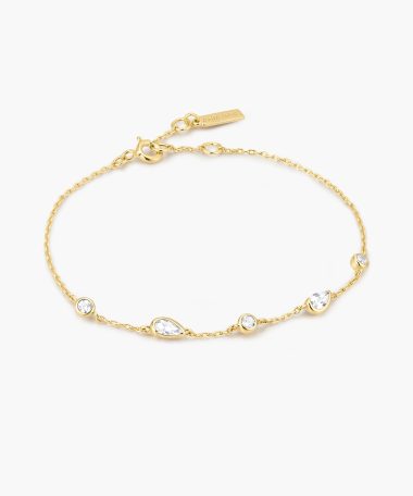 Ania Haie Gold Round & Teardrop Bezel Station Bracelet