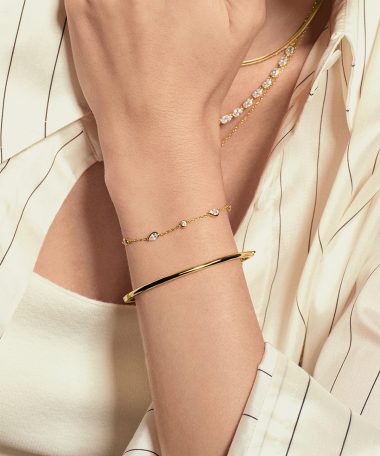 Alternative view of Ania Haie Gold Round & Teardrop Bezel Station Bracelet