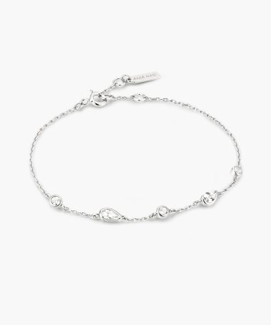 Ania Haie Silver Round & Teardrop Bezel Station Bracelet