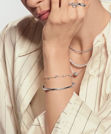 Alternative view of Ania Haie Silver Round & Teardrop Bezel Station Bracelet