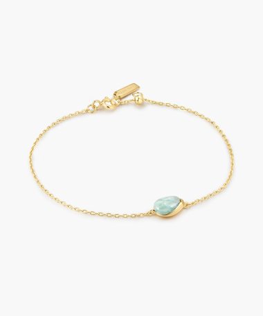 Ania Haie Gold Bezel Amazonite Organic Dome Pebble Bracelet