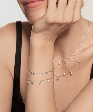 Alternative view of Ania Haie Silver Bezel-Set Teardrop Dangle Station Bracelet