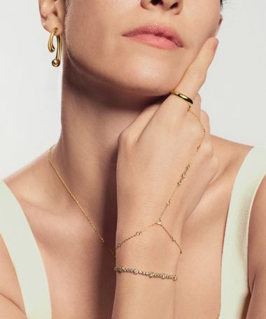 Alternative view of Ania Haie Gold Bezel-Set Station Hand Chain