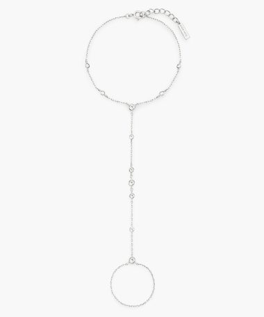 Ania Haie Silver Bezel-Set Station Hand Chain